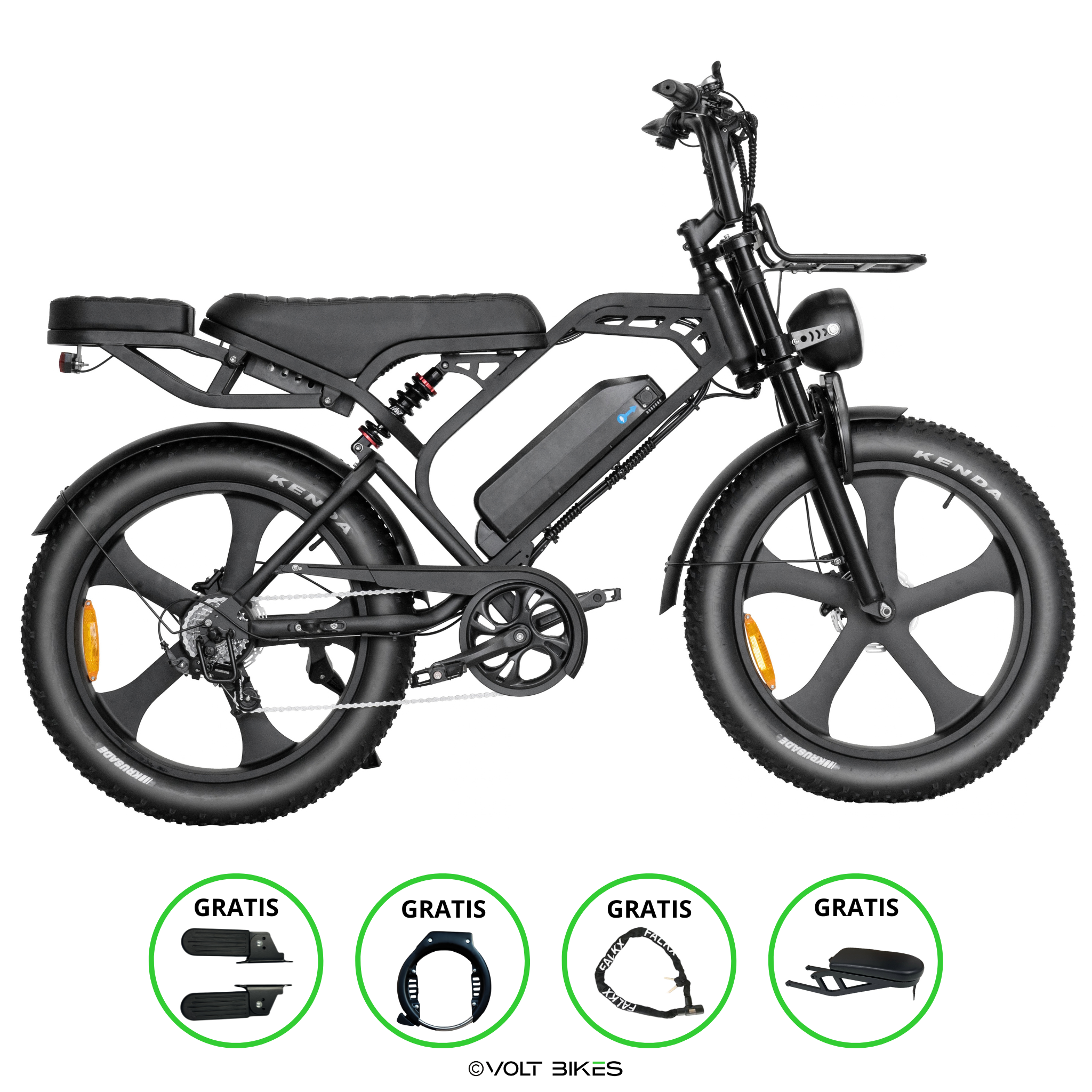 Fatbike V20 Pro Max - 24 inch - Zwart