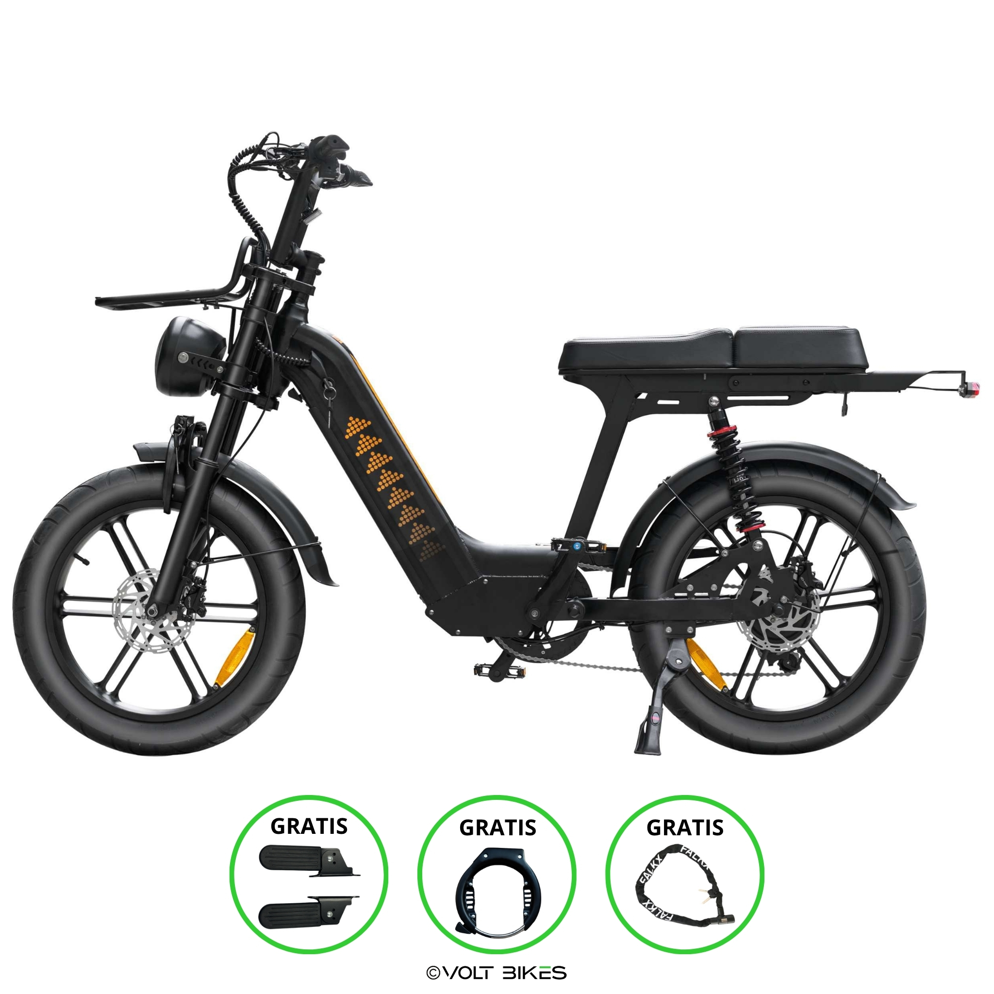 Fatbike V20 Pro - D50 editie - Lage instap - Zwart