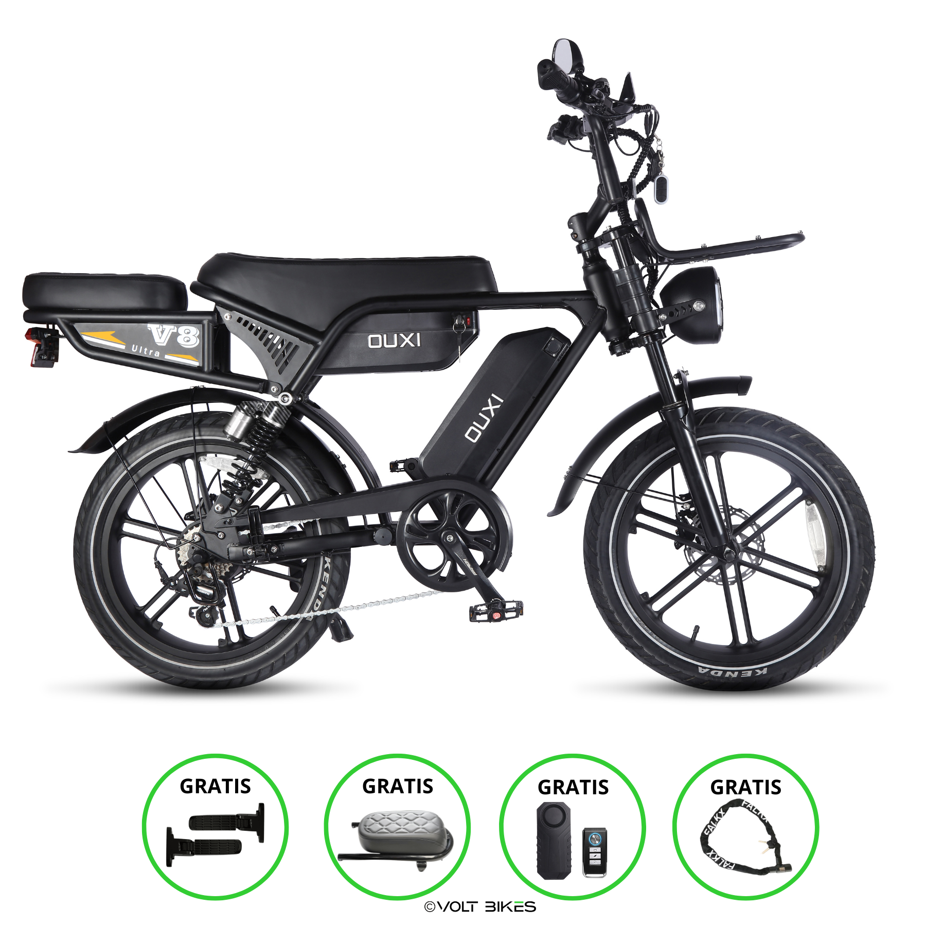 Ouxi V8 Ultra - Dubbele accu - Zwart